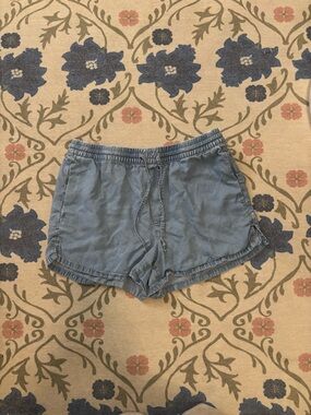 GAP Light Blue High-Waist Drawstring Casual Shorts